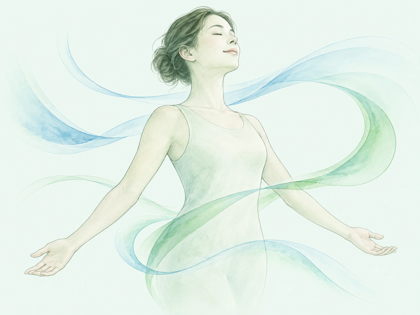 体と心を包むエネルギーを表したイラスト